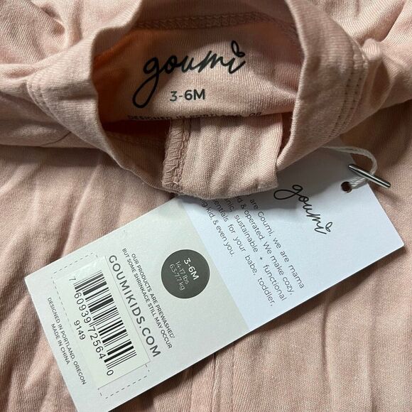 NWT Goumi Kids Rose Footie SZ 3-6 mo Baby Zipper Jumpsuit Pink Bamboo Zippy - Picture 2 of 3